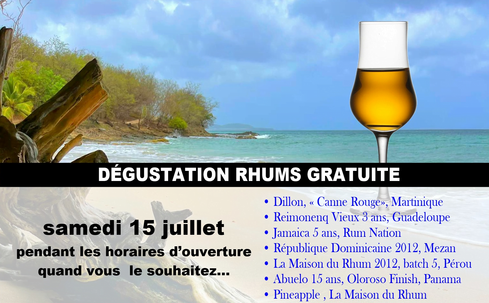 Les Rhums à La Destrousse en dégustation gratuite