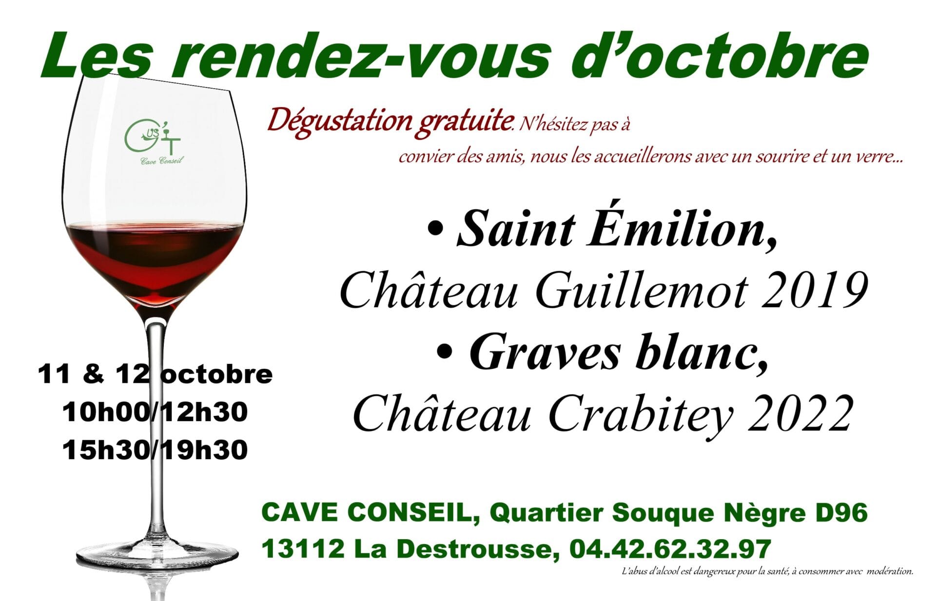 St Emilion, Graves…. dégustations gratuites et promotions éphémères
