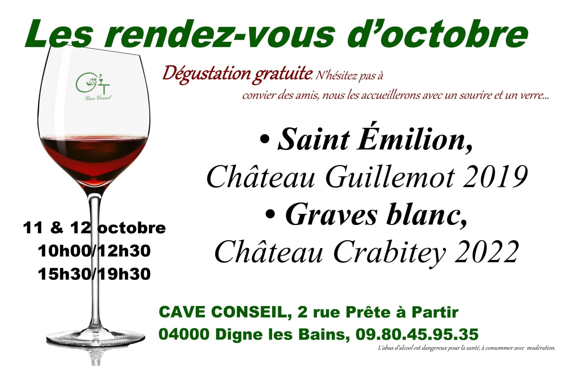 St Emilion, Graves…. dégustations gratuites et promotions éphémères