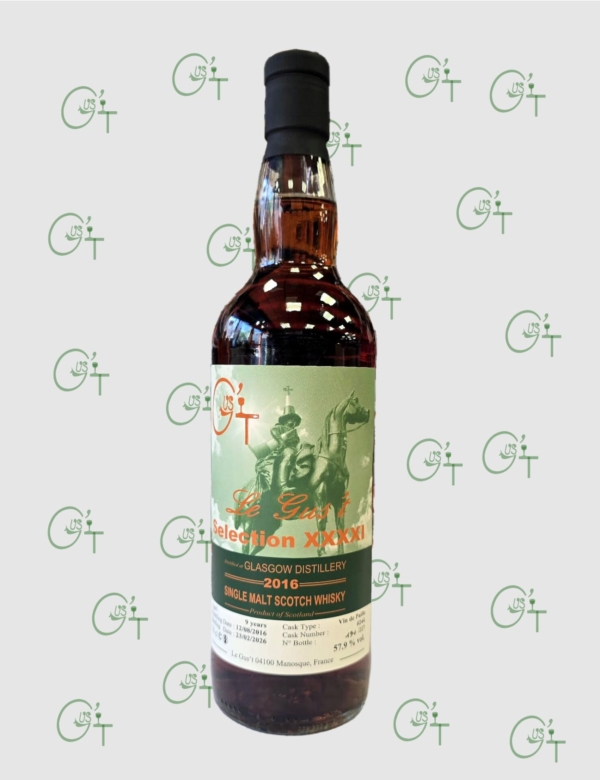 Bouteille de Whisky Glasgow Distillery pour Le Gus't