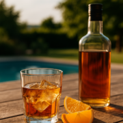 dégustation de whisky en été en plein air avec glace et ambiance conviviale