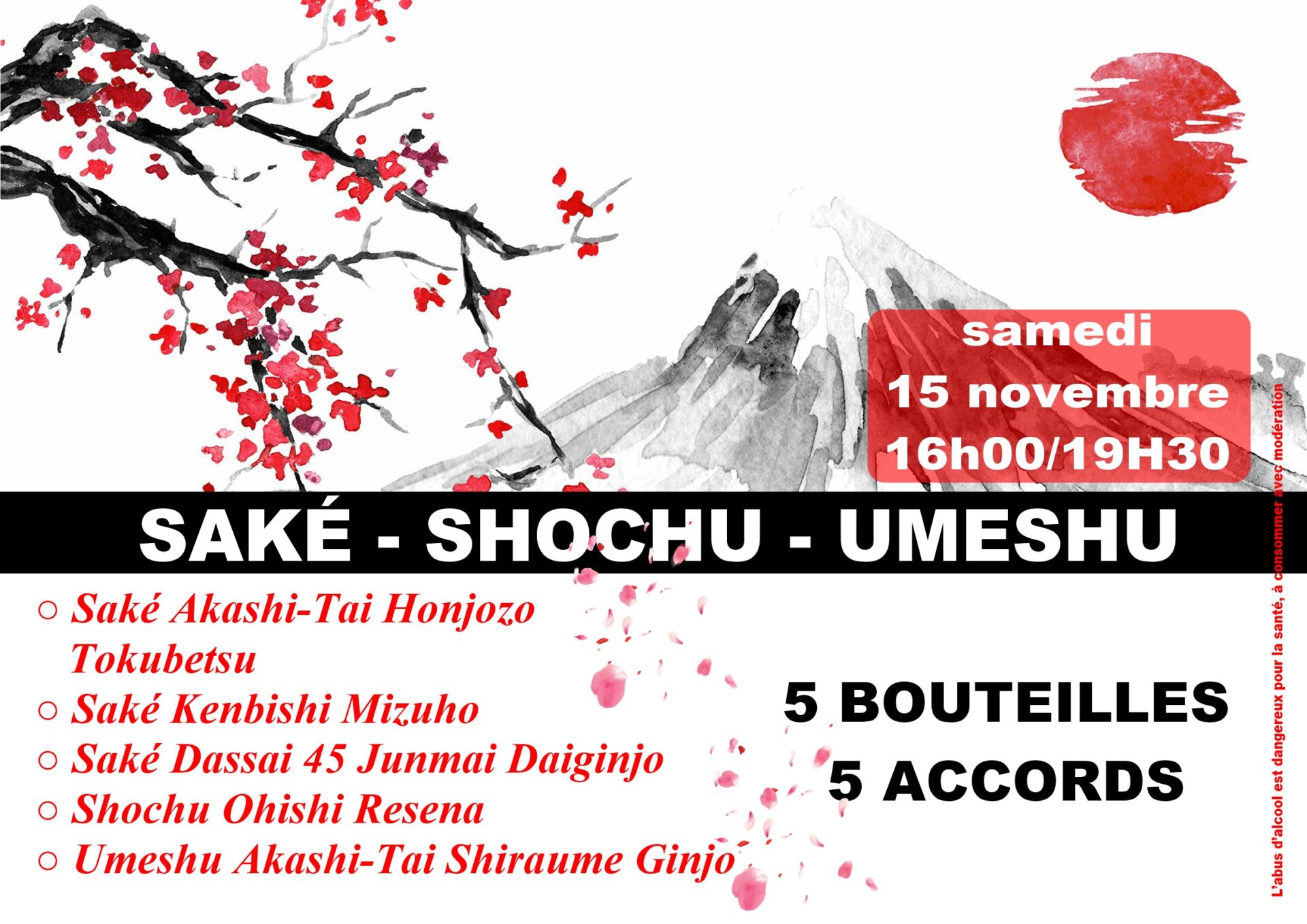 Saké-Shochu-Umeshu, une dégustation inédite